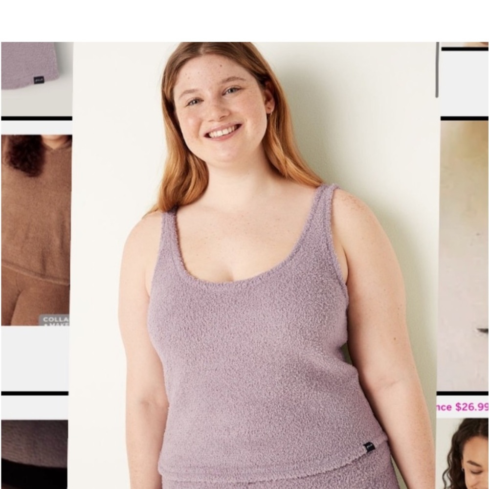 Victoria’s Secret Pink Marshmallow Cozy Knit Sleep Tank In Lilac